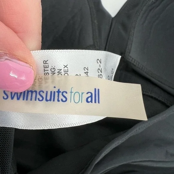 NEW Swimsuits For All plus size black halter tankini top bathing suit size 20 - Picture 2 of 7